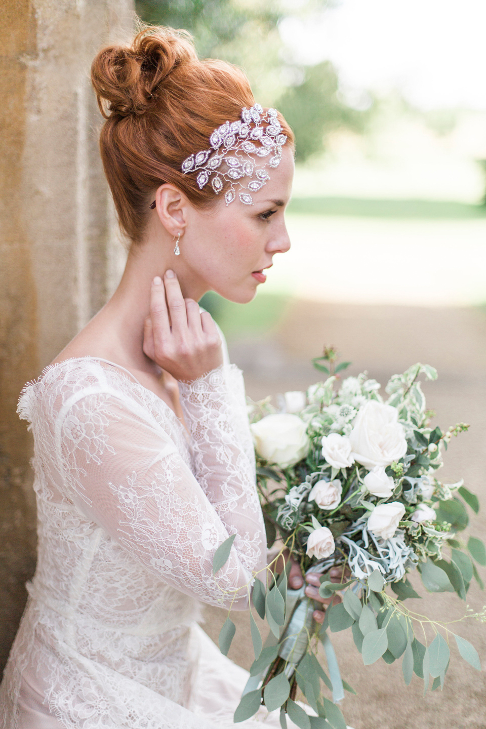 Hermione Harbut, dreamy, ethereal and delicate headpieces for brides. Visit hermioneharbutt.com.