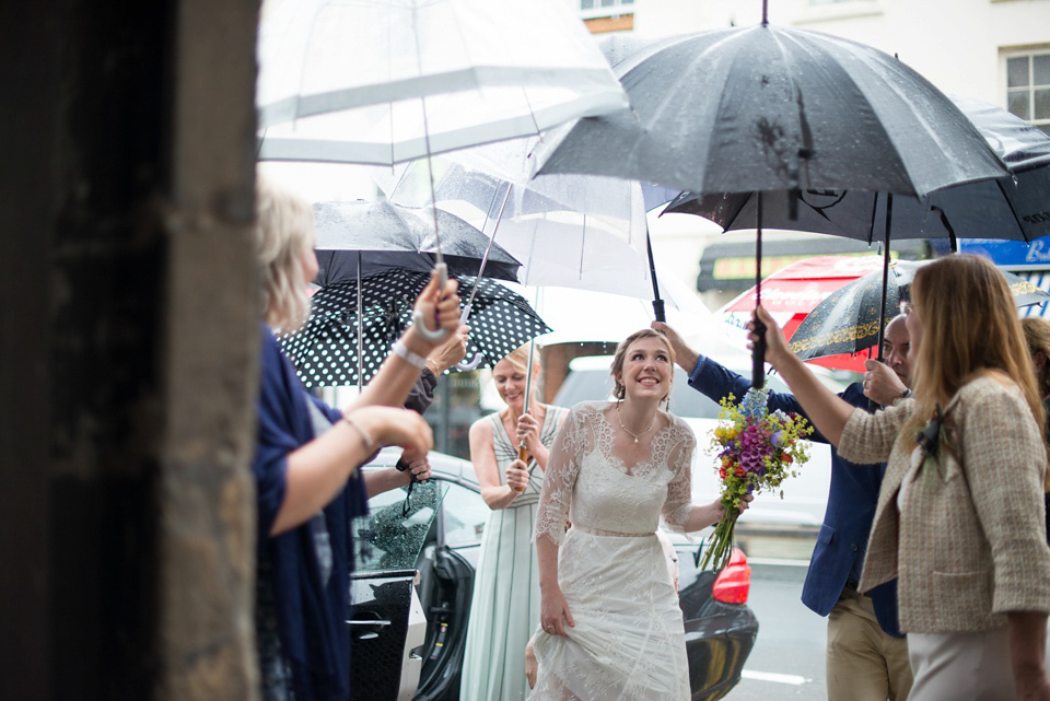 The bride wears Katya Katya Shehurina for her colourful country garden wedding. Photography by Kayleigh Pope.