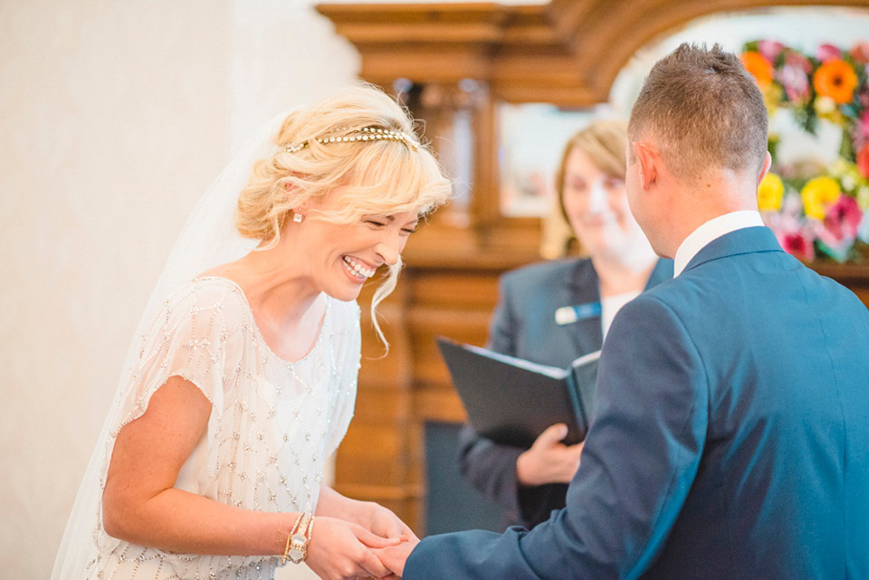 A Bali inspired beach wedding in Tynemouth with the bride wearing Jenny Packham. Photography by Sarah-Jane Ethan.