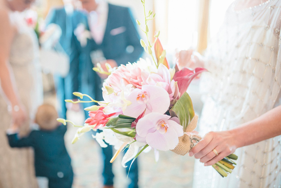 A Bali inspired beach wedding in Tynemouth with the bride wearing Jenny Packham. Photography by Sarah-Jane Ethan.