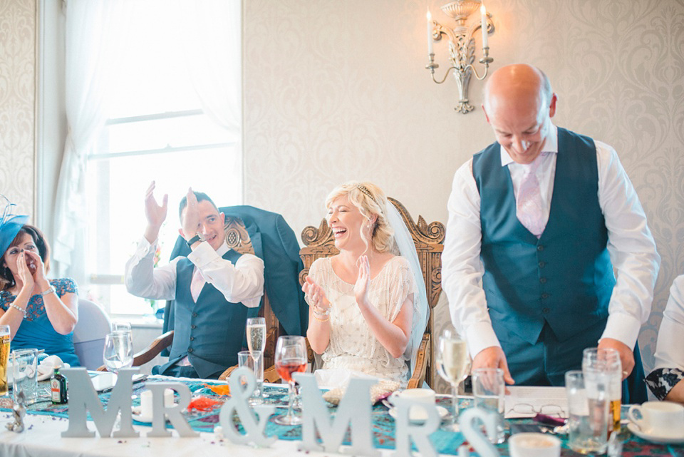 A Bali inspired beach wedding in Tynemouth with the bride wearing Jenny Packham. Photography by Sarah-Jane Ethan.