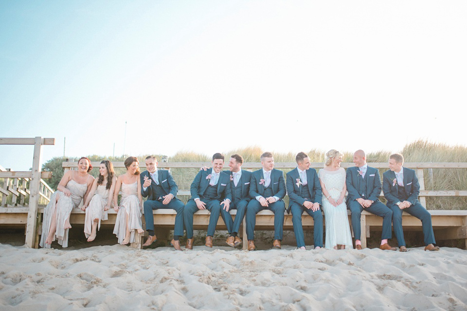 A Bali inspired beach wedding in Tynemouth with the bride wearing Jenny Packham. Photography by Sarah-Jane Ethan.