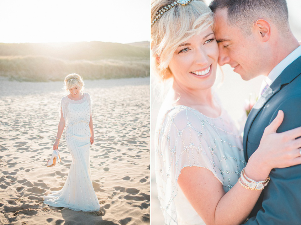 A Bali inspired beach wedding in Tynemouth with the bride wearing Jenny Packham. Photography by Sarah-Jane Ethan.