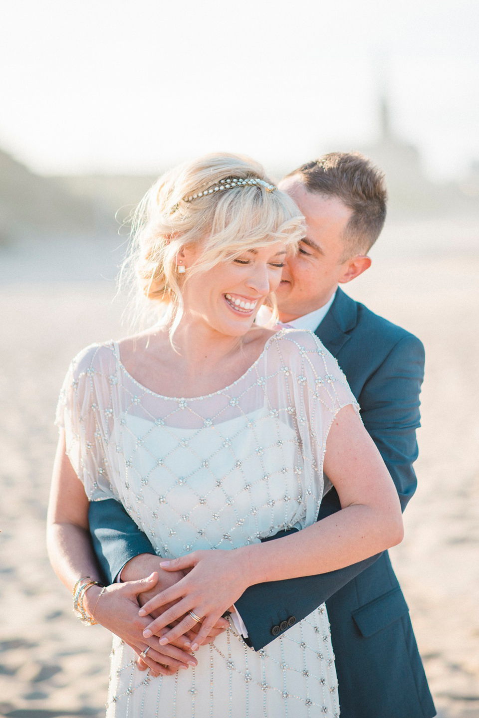 A Bali inspired beach wedding in Tynemouth with the bride wearing Jenny Packham. Photography by Sarah-Jane Ethan.