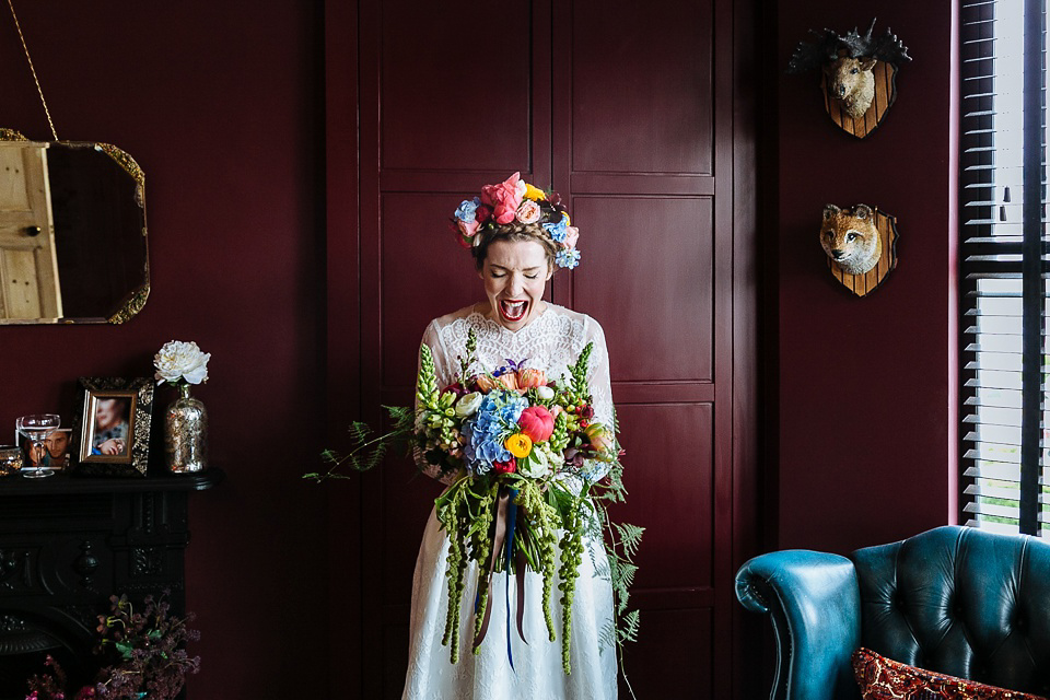 A Colourful and Cool East London and Frida Kahlo Inspired Wedding. Photography by Nick Tucker.