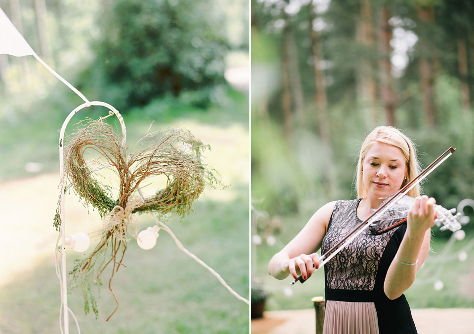 A Wildflower Crown for a Midsummer Dream inspired Humanist Wedding in a Bluebell Wood. Photography by Georgina Harrison.