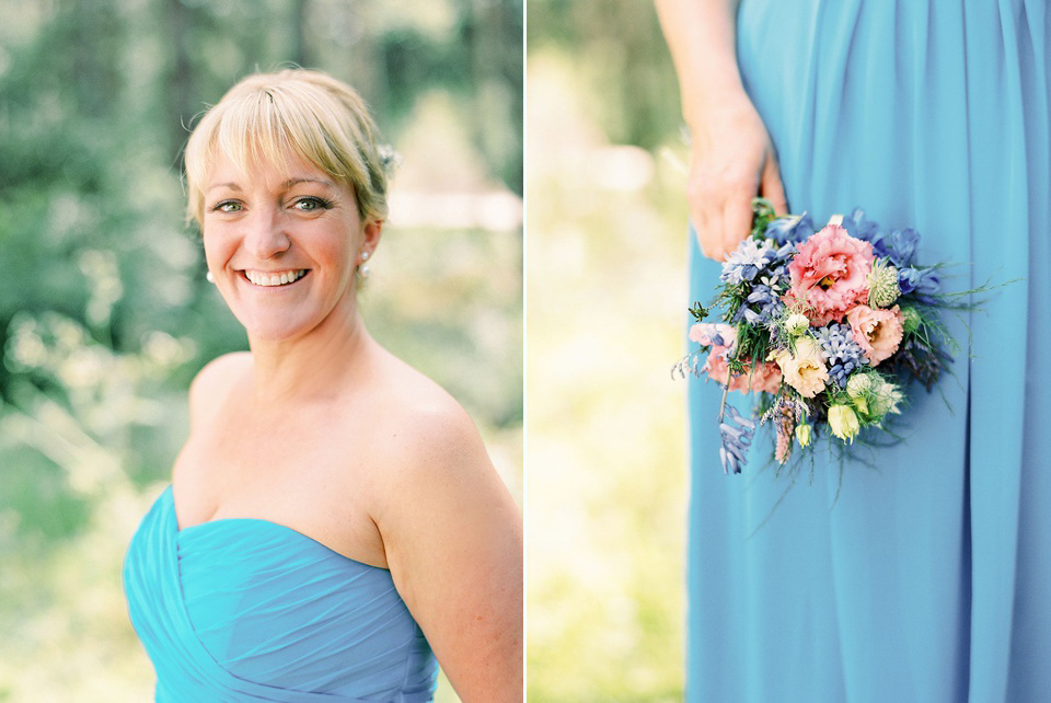 A Wildflower Crown for a Midsummer Dream inspired Humanist Wedding in a Bluebell Wood. Photography by Georgina Harrison.