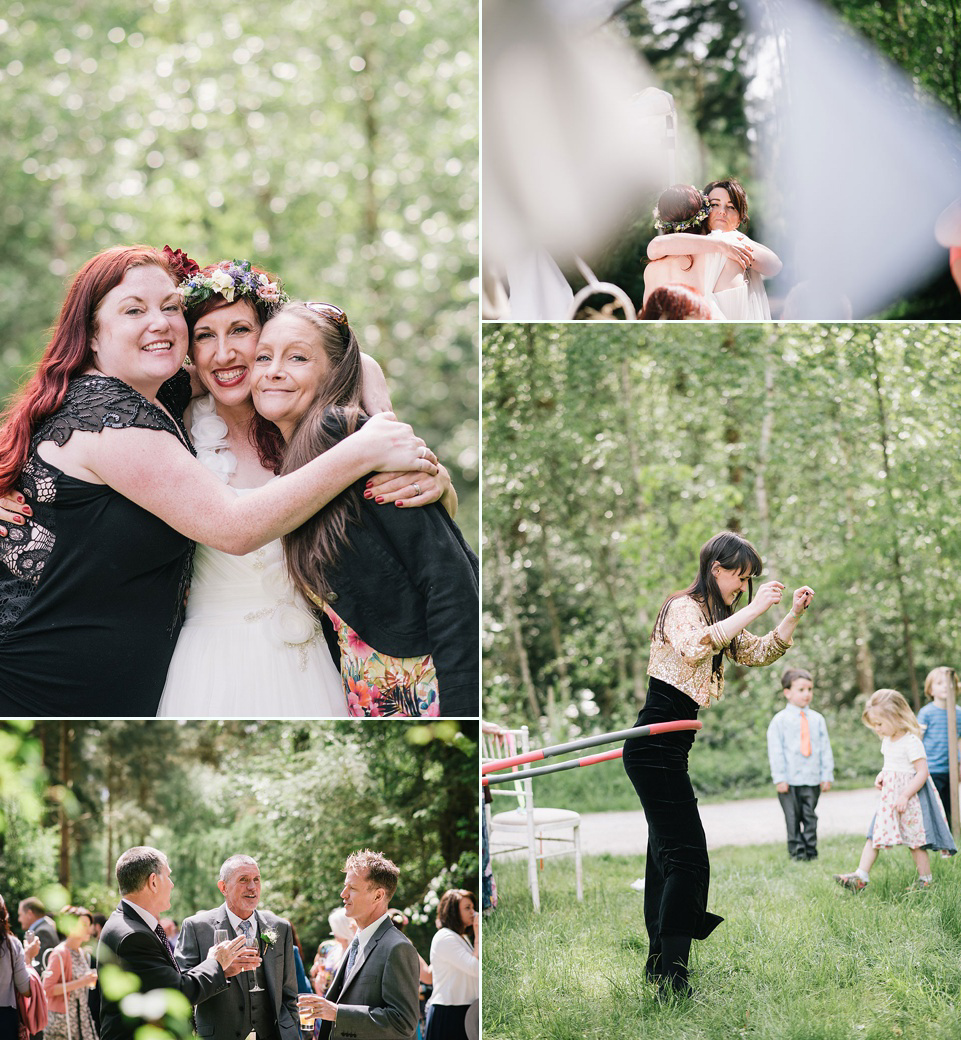 A Wildflower Crown for a Midsummer Dream inspired Humanist Wedding in a Bluebell Wood. Photography by Georgina Harrison.