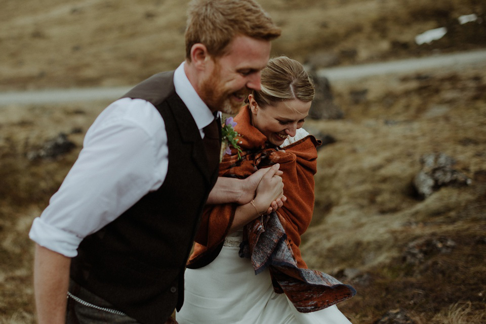 A wild and natural destination wedding in Iceland. Images by Kitchener Photography.