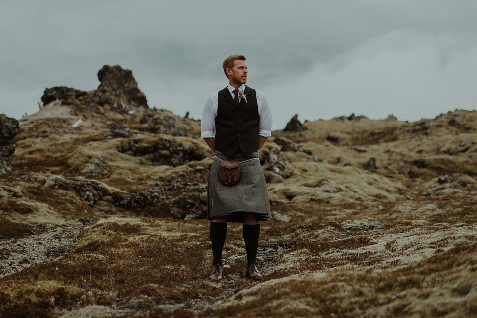 A wild and natural destination wedding in Iceland. Images by Kitchener Photography.