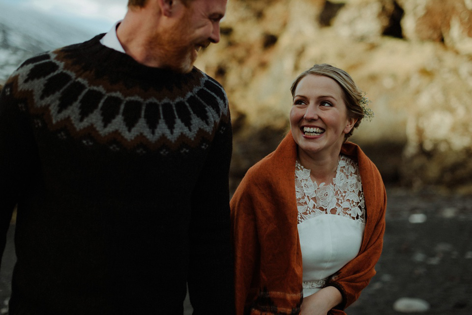 A wild and natural destination wedding in Iceland. Images by Kitchener Photography.