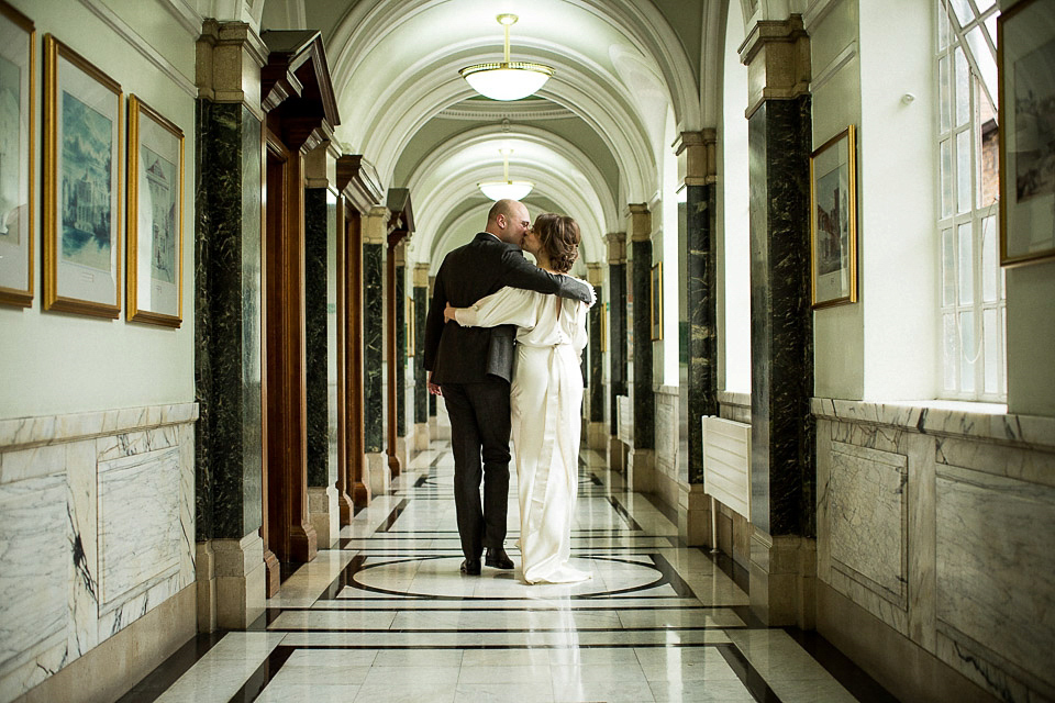 Ritva Westenius Elegance for A Cool and Quirky East London Wedding at MC Motors. Photography by Matt Parry.