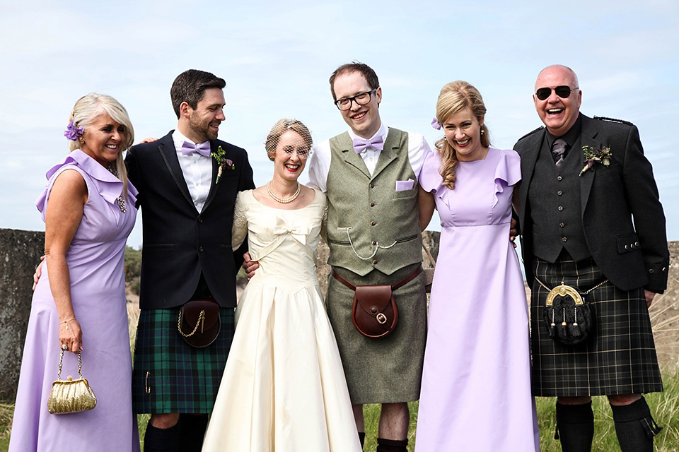 Vintage 1950s Inspired Humanist Beach Wedding in Scotland. Images by Icon Photography Studios.