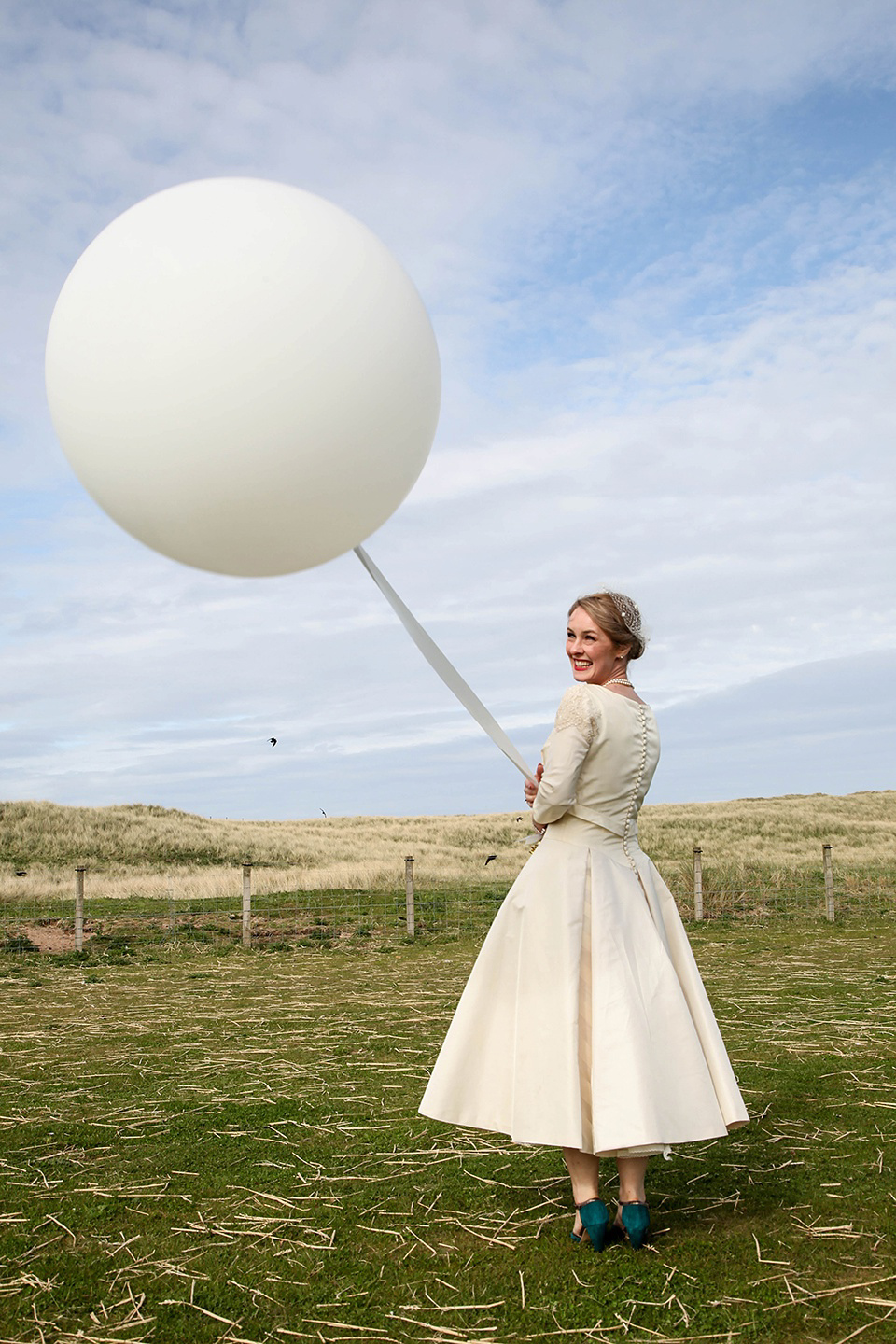 Vintage 1950s Inspired Humanist Beach Wedding in Scotland. Images by Icon Photography Studios.