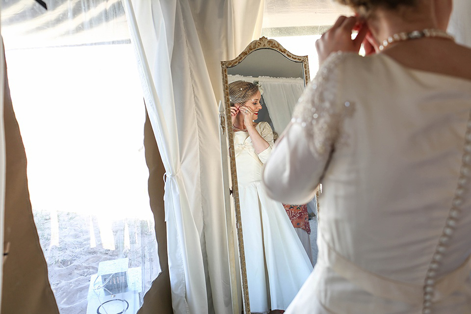 Vintage 1950s Inspired Humanist Beach Wedding in Scotland. Images by Icon Photography Studios.