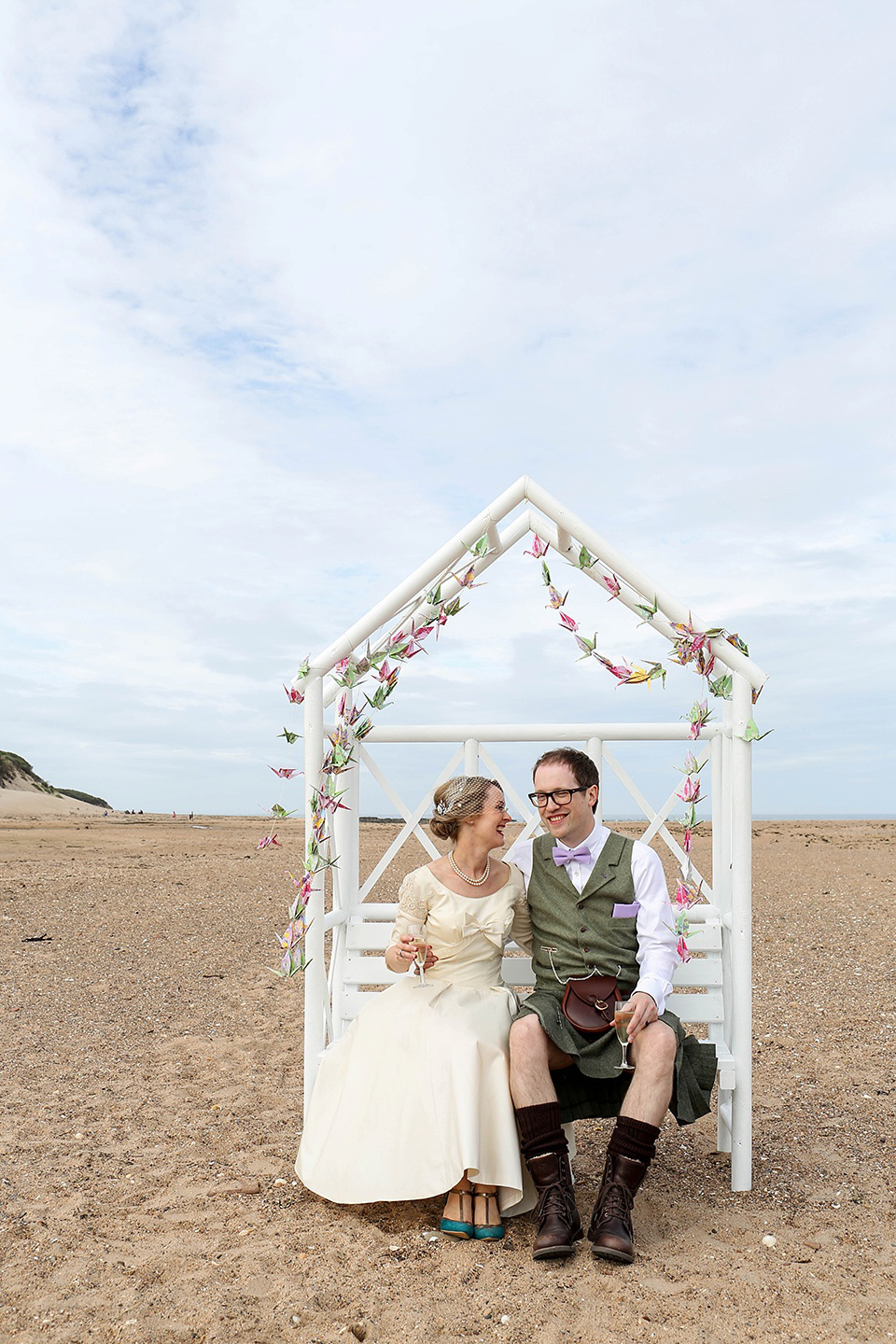 Vintage 1950s Inspired Humanist Beach Wedding In Scotland Love My