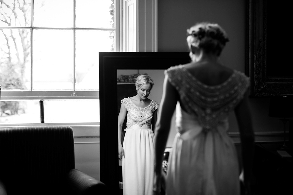 An Anna Campbell Gown, Kilts and Military Regalia for a Humanist Scottish Castle Wedding. Photography by Nikki Leadbetter.