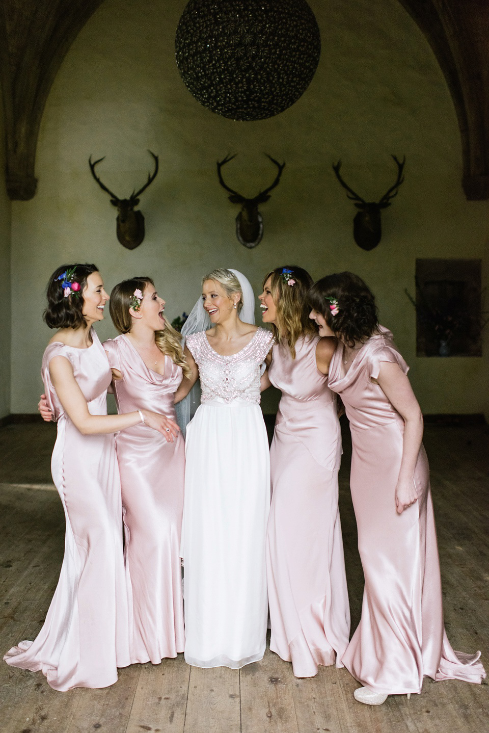 An Anna Campbell Gown, Kilts and Military Regalia for a Humanist Scottish Castle Wedding. Photography by Nikki Leadbetter.