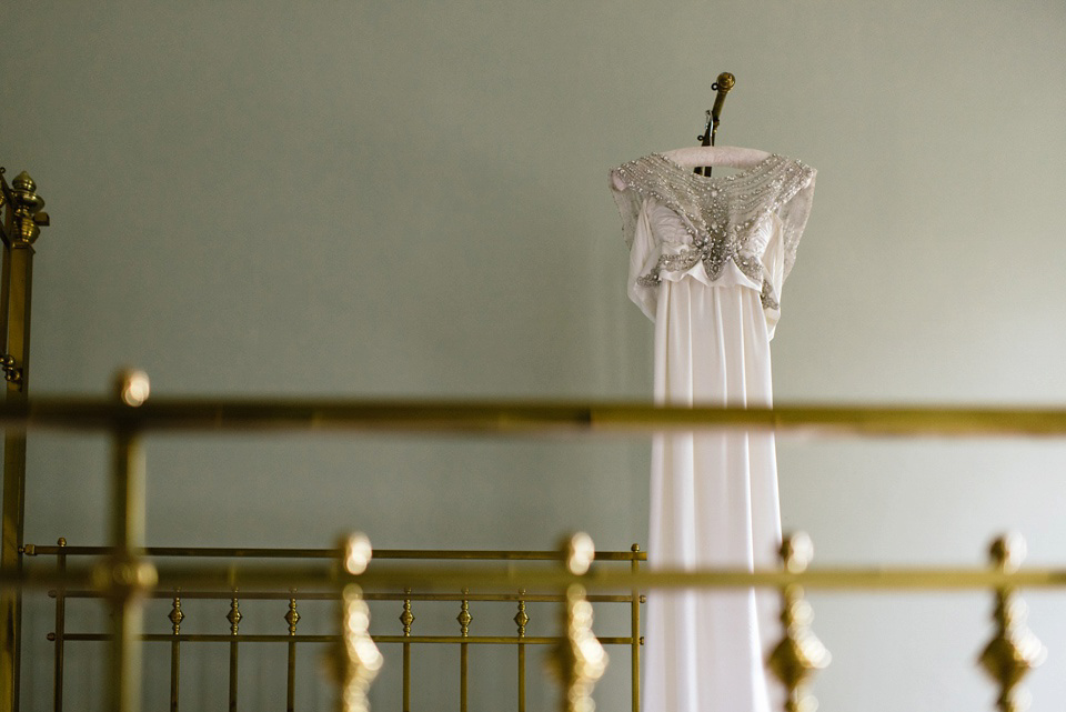 An Anna Campbell Gown, Kilts and Military Regalia for a Humanist Scottish Castle Wedding. Photography by Nikki Leadbetter.