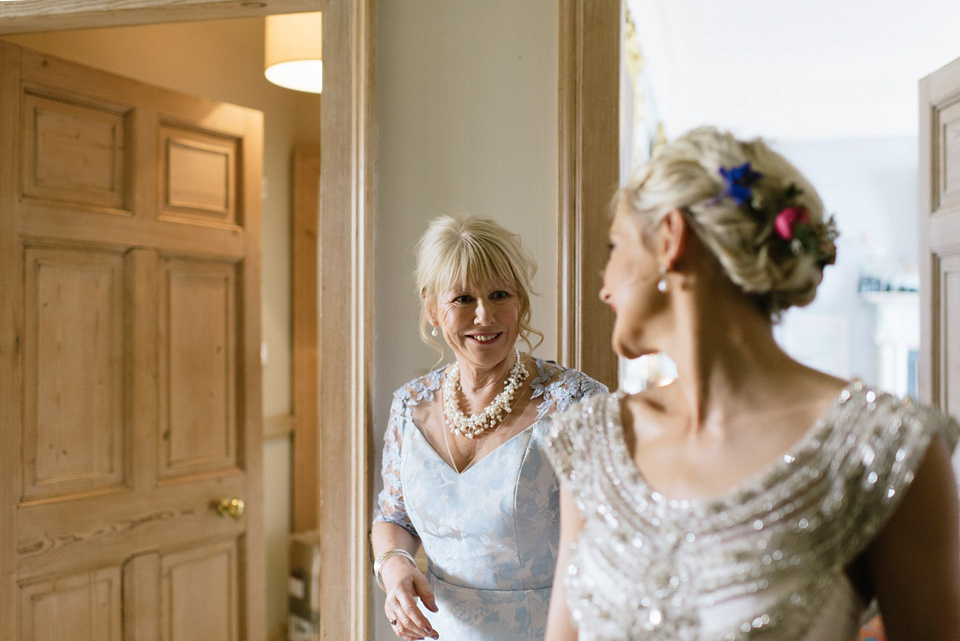 An Anna Campbell Gown, Kilts and Military Regalia for a Humanist Scottish Castle Wedding. Photography by Nikki Leadbetter.