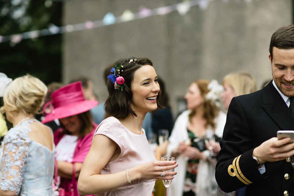 An Anna Campbell Gown, Kilts and Military Regalia for a Humanist Scottish Castle Wedding. Photography by Nikki Leadbetter.