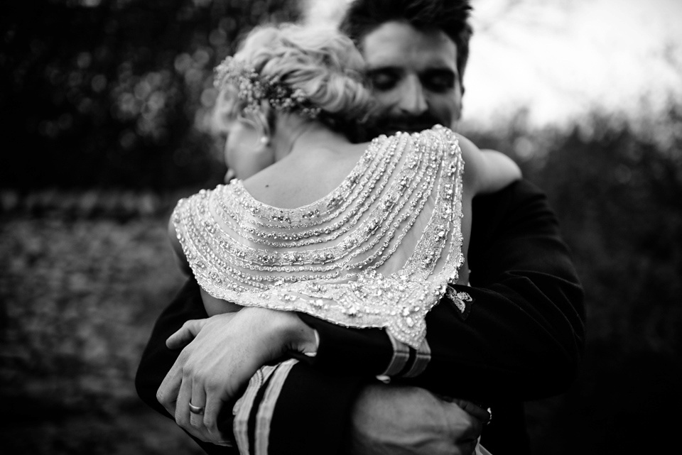 An Anna Campbell Gown, Kilts and Military Regalia for a Humanist Scottish Castle Wedding. Photography by Nikki Leadbetter.