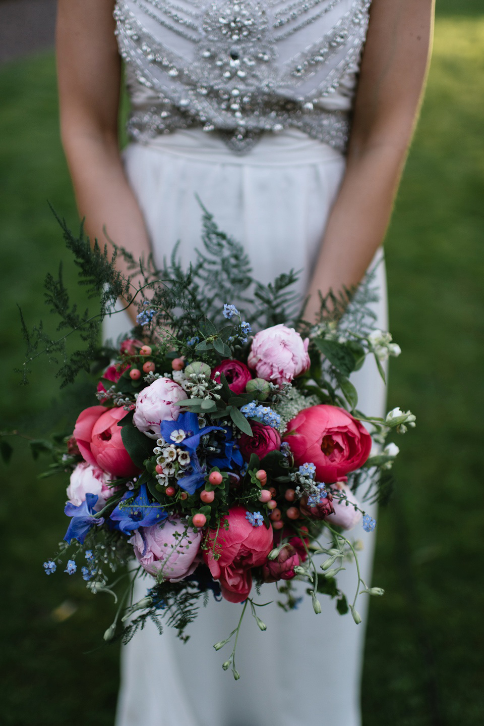 An Anna Campbell Gown, Kilts and Military Regalia for a Humanist Scottish Castle Wedding. Photography by Nikki Leadbetter.