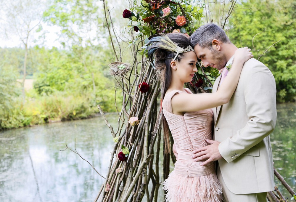 alternative bridal headwear feathre headdress