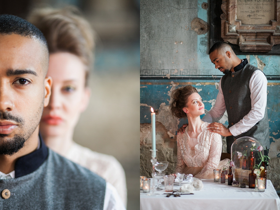 Elizabeth Dye Glamour and Gold: An Alchemy Inspired Bridal Shoot. Images by Bianco Photography.