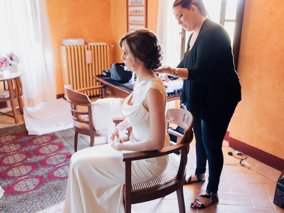 A Sweet Fiat 500 and Stephanie Allin Gown for an Elegant Italian wedding. Images by Charli Photography.