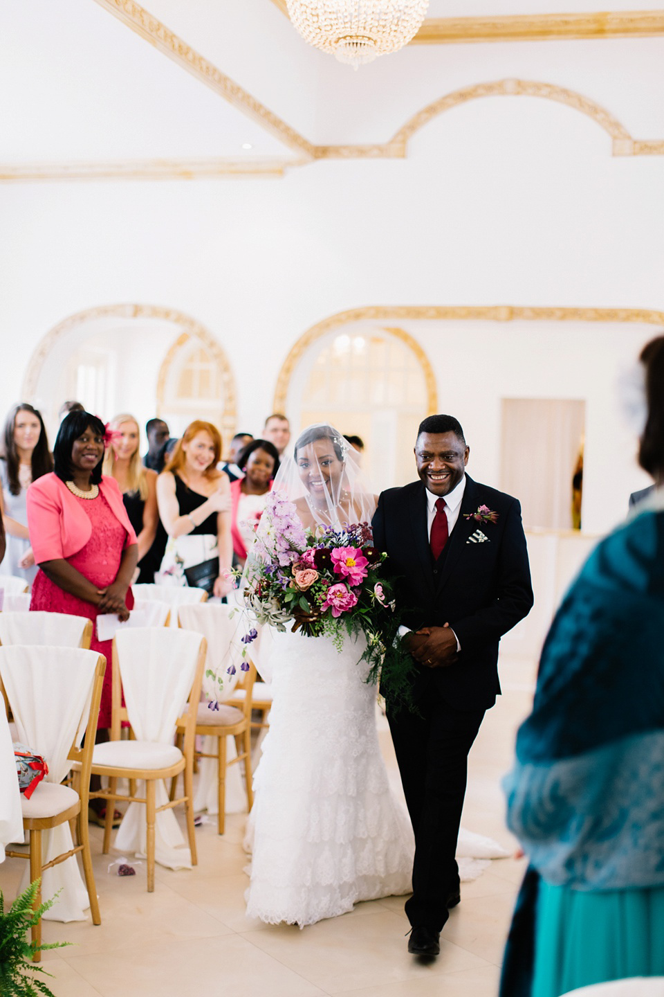 Maggie Sottero and Gold Bootees For a Joyful Wedding at Northbrook Park. Images by M&J Photography.