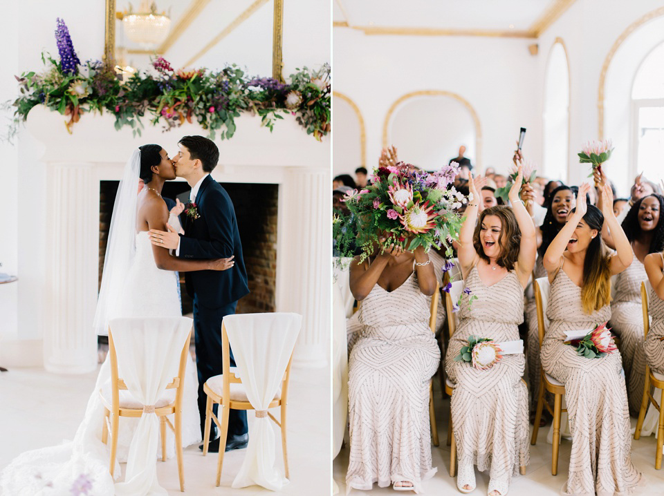 Maggie Sottero and Gold Bootees For a Joyful Wedding at Northbrook Park. Images by M&J Photography.