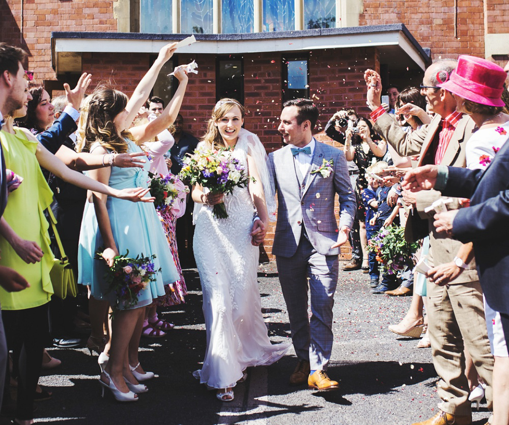 Home Grown British Blooms For a Sweet Village Hall Wedding. Photography by Rachel Joyce.