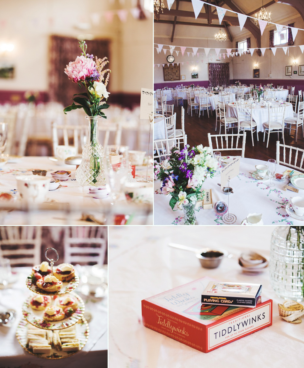 Home Grown British Blooms For a Sweet Village Hall Wedding. Photography by Rachel Joyce.