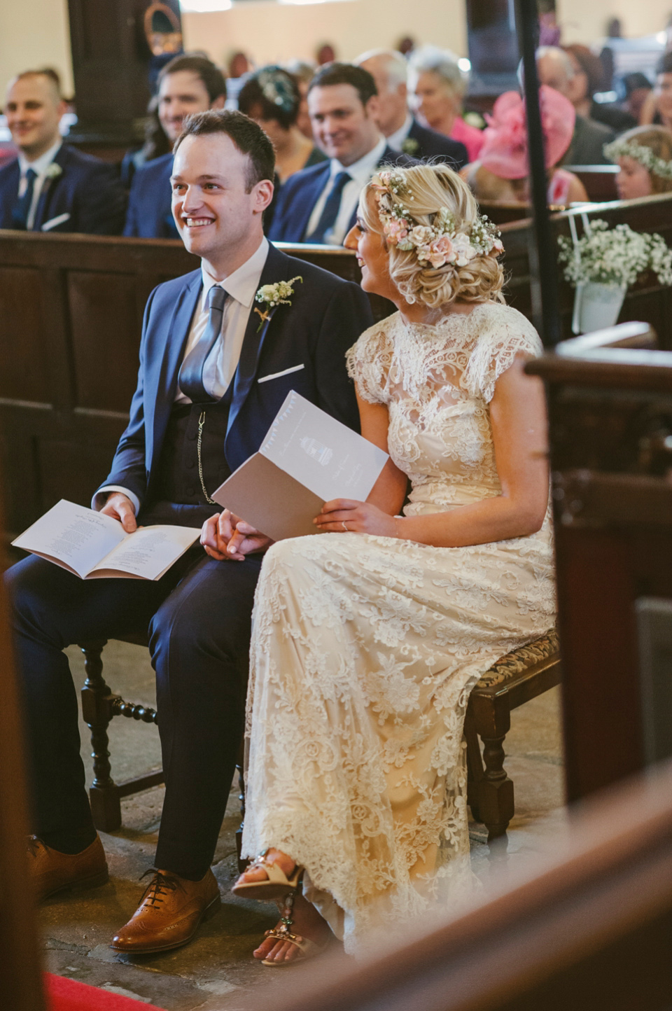 A Clinton Lotter dress in lace for an Irish Spring Wedding. Photography by Francis Meaney.