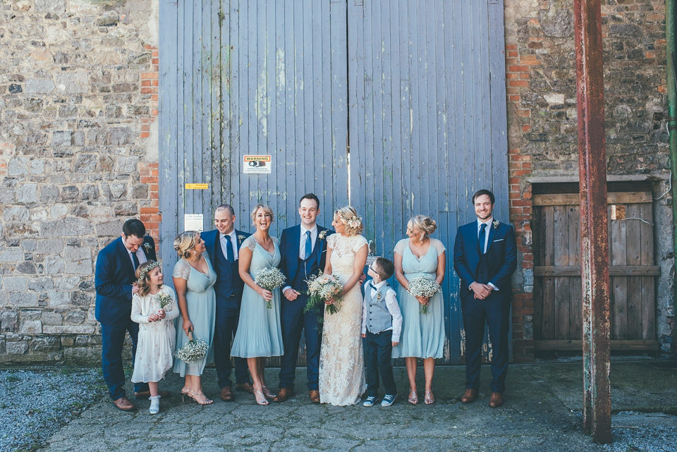 A Clinton Lotter dress in lace for an Irish Spring Wedding. Photography by Francis Meaney.