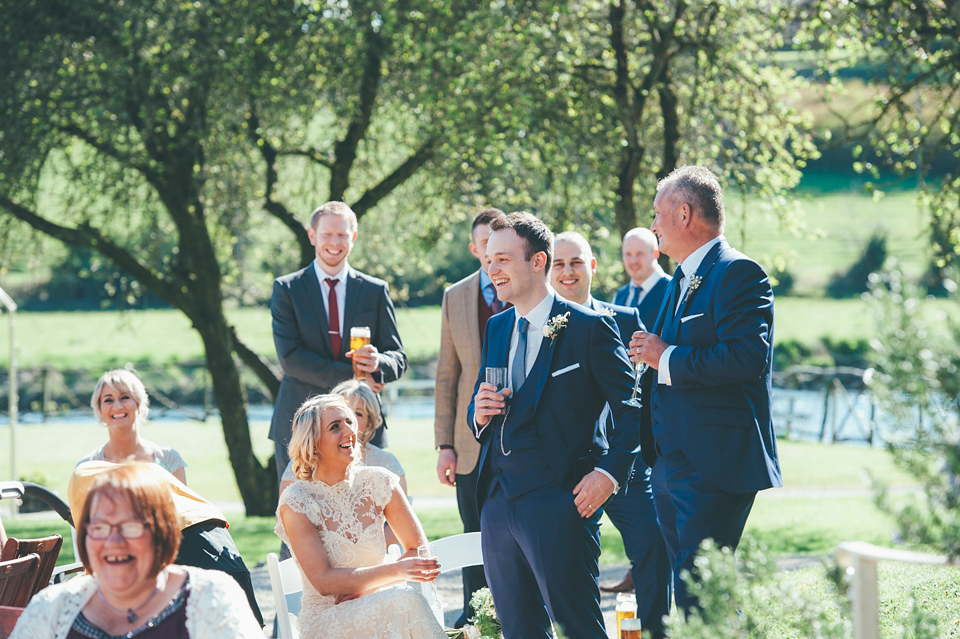 A Clinton Lotter dress in lace for an Irish Spring Wedding. Photography by Francis Meaney.