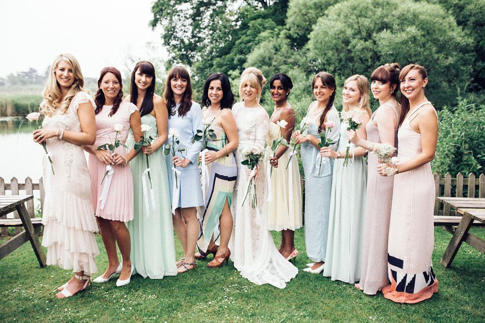 A 1960s inspired Grace Loves Lace Bride for a Relaxed Outdoor Humanist Pub Wedding. Photography by Corrado Chiozzi.