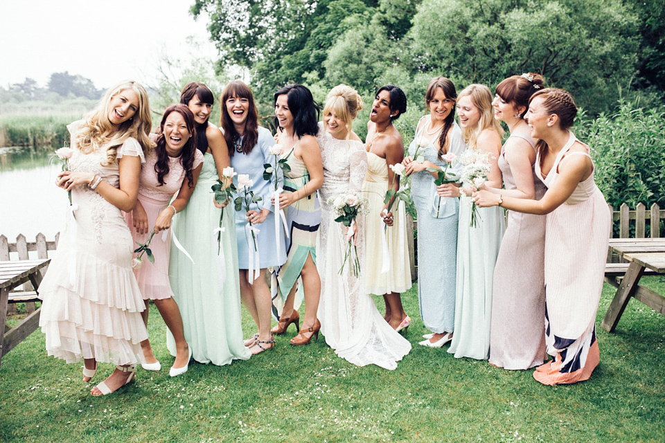 A 1960s inspired Grace Loves Lace Bride for a Relaxed Outdoor Humanist Pub Wedding. Photography by Corrado Chiozzi.