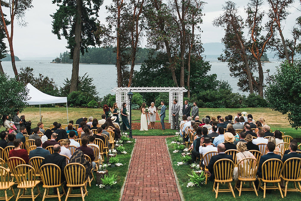 A Sarah Seven dress for a beautifully natural wedding in British Columbia. Images by Nordica Photography.