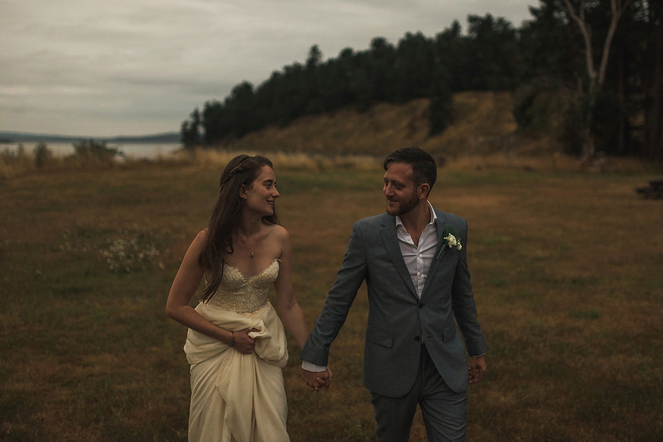 A Sarah Seven dress for a beautifully natural wedding in British Columbia. Images by Nordica Photography.