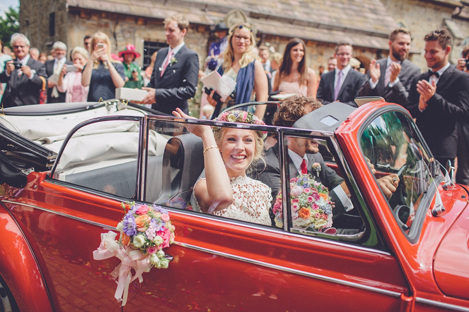 Effortless Elegance - A Raimon Bundó Bride and Colourful Floral Crown. Photography by Chris Spira.