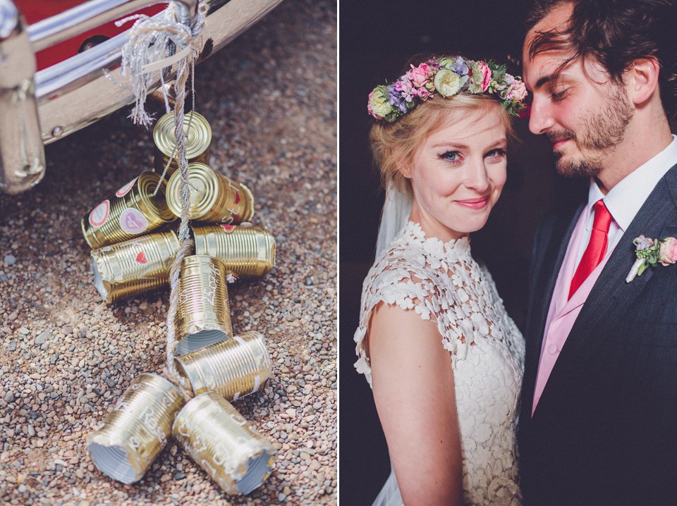 Effortless Elegance - A Raimon Bundó Bride and Colourful Floral Crown. Photography by Chris Spira.