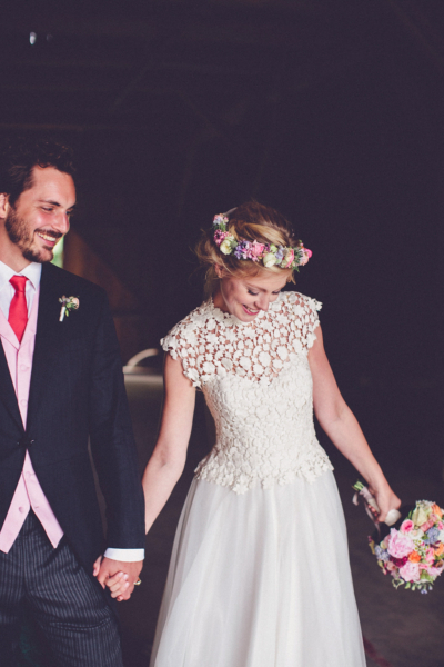 Effortless Elegance – A Raimon Bundó Bride and Colourful Floral Crown