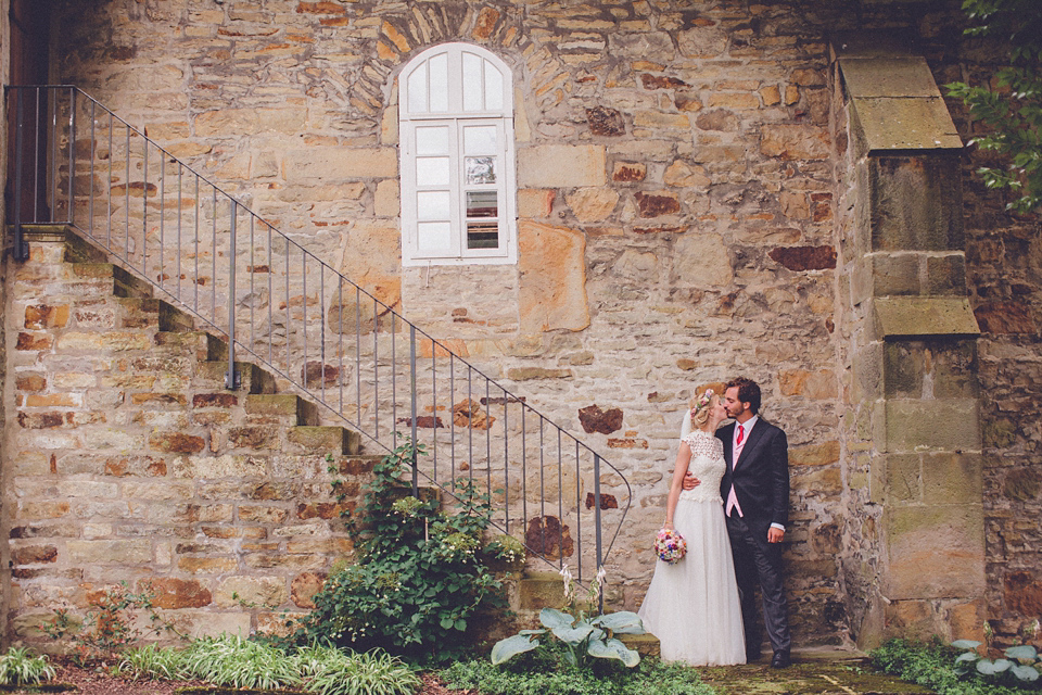 Effortless Elegance - A Raimon Bundó Bride and Colourful Floral Crown. Photography by Chris Spira.