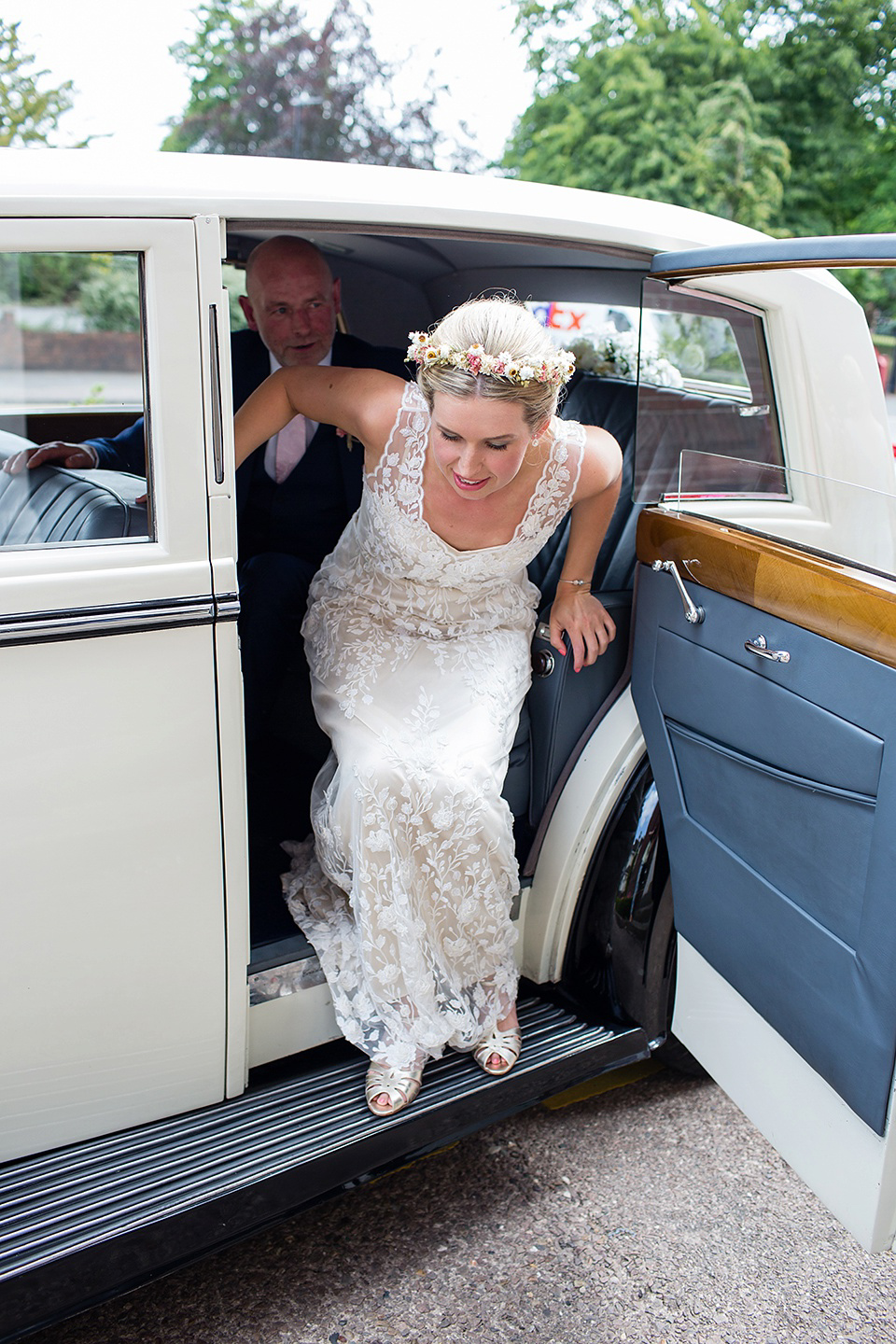 A Rustic Barn Wedding With a Bride in Catherine Deane and a Dried Flower Crown. Photography by Jo Hastings.