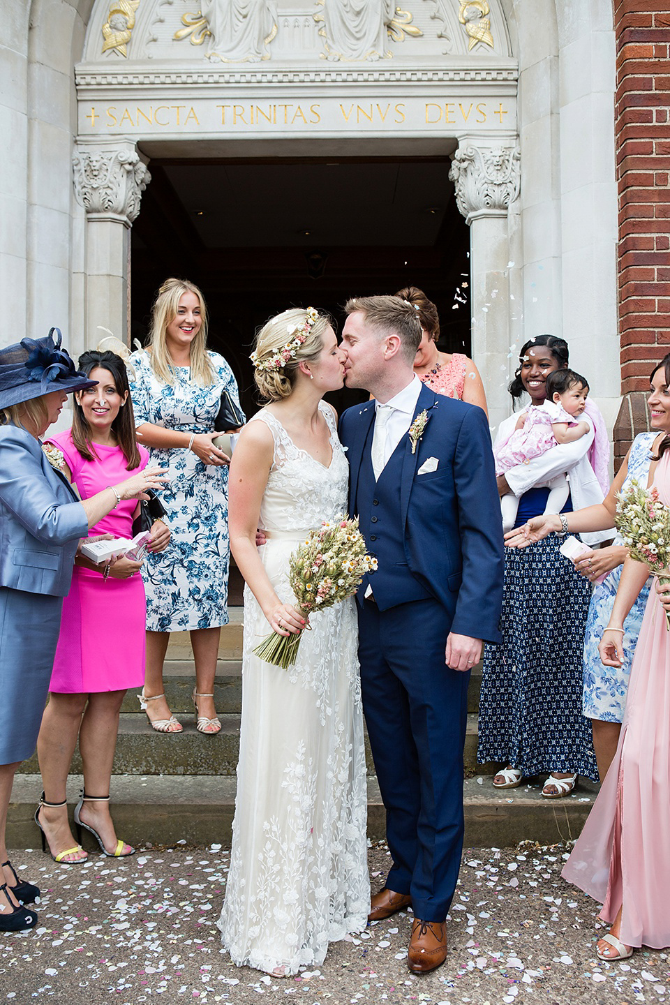 A Rustic Barn Wedding With a Bride in Catherine Deane and a Dried Flower Crown. Photography by Jo Hastings.