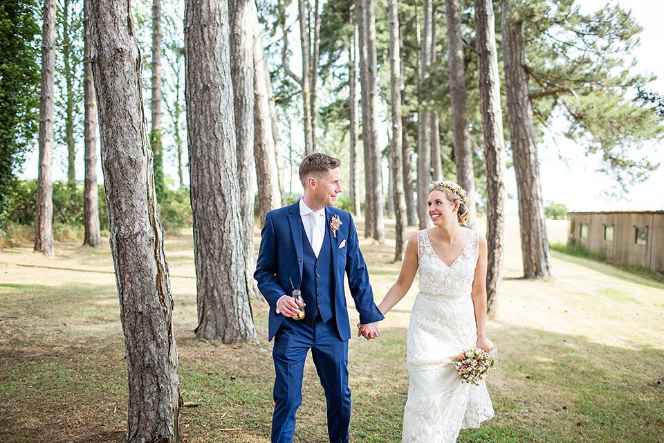 A Rustic Barn Wedding With a Bride in Catherine Deane and a Dried Flower Crown. Photography by Jo Hastings.