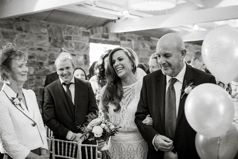 Vicky Rowe 1920's Inspired Wedding Dress Glamour and a Juliet Cap Veil. Photography by Barbara Crepaldi.