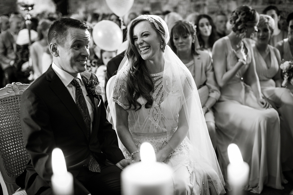 Vicky Rowe 1920's Inspired Wedding Dress Glamour and a Juliet Cap Veil. Photography by Barbara Crepaldi.